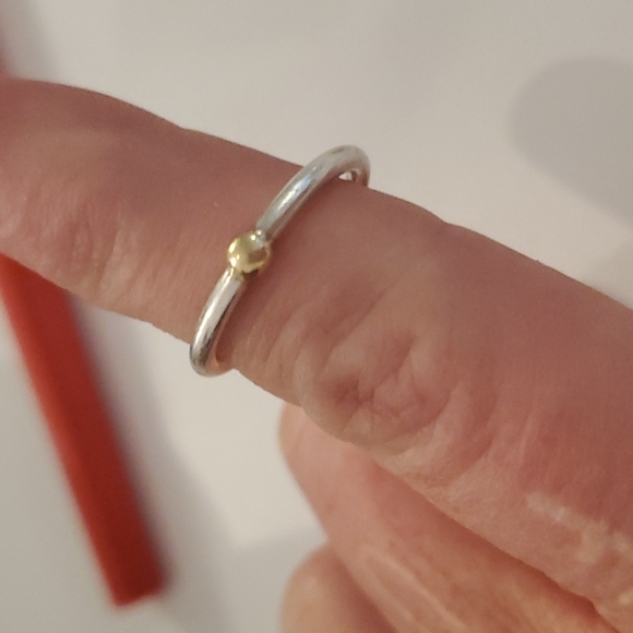 Jewelry - Sterling silver and gold dot ring